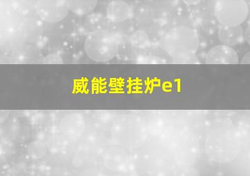 威能壁挂炉e1