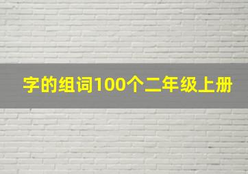 字的组词100个二年级上册