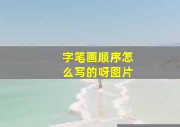 字笔画顺序怎么写的呀图片