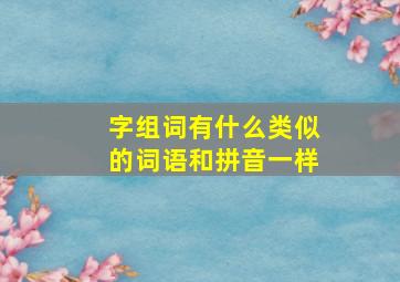 字组词有什么类似的词语和拼音一样