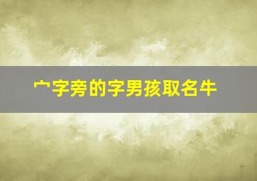 宀字旁的字男孩取名牛