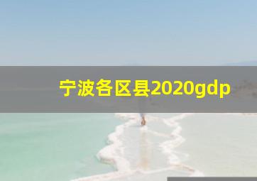 宁波各区县2020gdp