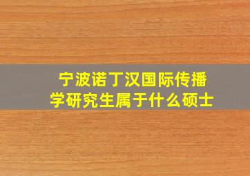 宁波诺丁汉国际传播学研究生属于什么硕士