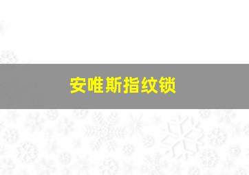 安唯斯指纹锁