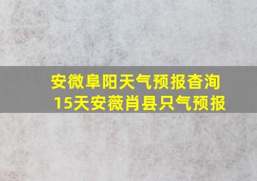 安微阜阳天气预报杳洵15天安薇肖县只气预报