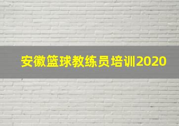 安徽篮球教练员培训2020