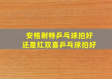 安格耐特乒乓球拍好还是红双喜乒乓球拍好