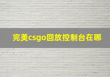 完美csgo回放控制台在哪