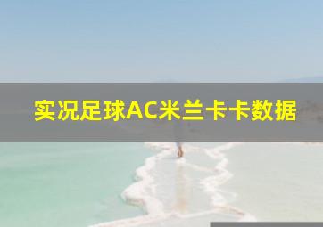 实况足球AC米兰卡卡数据