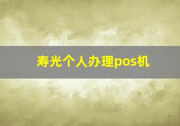 寿光个人办理pos机