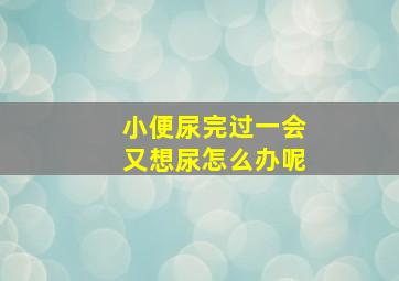 小便尿完过一会又想尿怎么办呢