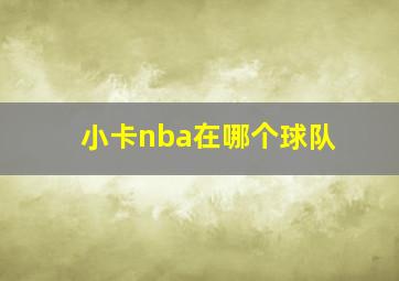 小卡nba在哪个球队