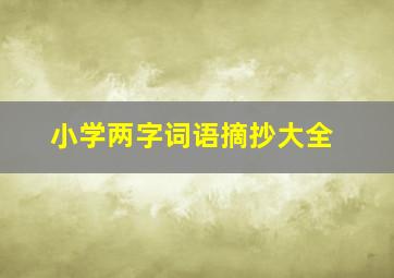 小学两字词语摘抄大全