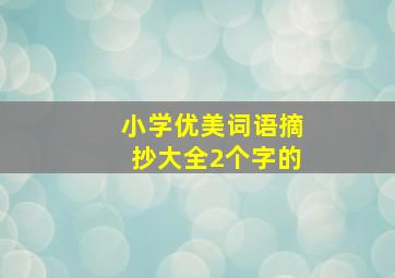 小学优美词语摘抄大全2个字的