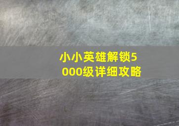 小小英雄解锁5000级详细攻略