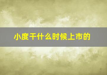 小度干什么时候上市的