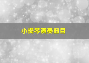 小提琴演奏曲目