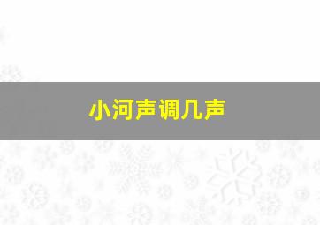 小河声调几声