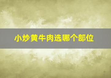 小炒黄牛肉选哪个部位