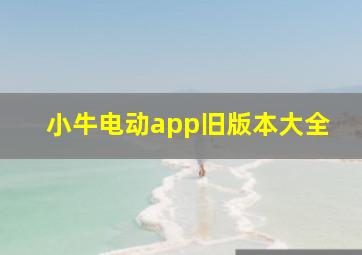 小牛电动app旧版本大全