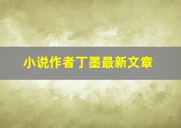 小说作者丁墨最新文章