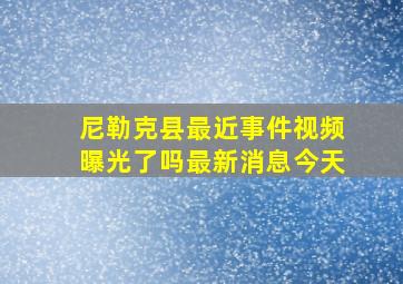 尼勒克县最近事件视频曝光了吗最新消息今天