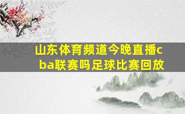 山东体育频道今晚直播cba联赛吗足球比赛回放