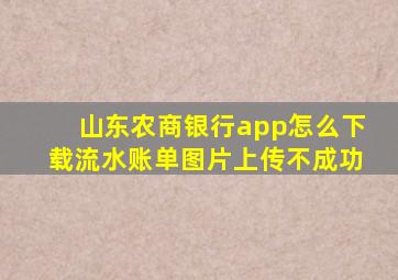 山东农商银行app怎么下载流水账单图片上传不成功