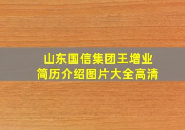 山东国信集团王增业简历介绍图片大全高清