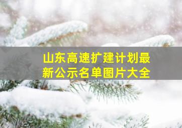 山东高速扩建计划最新公示名单图片大全