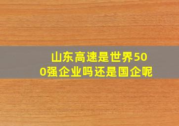 山东高速是世界500强企业吗还是国企呢