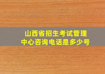 山西省招生考试管理中心咨询电话是多少号