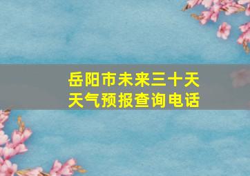 岳阳市未来三十天天气预报查询电话