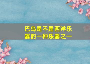 巴乌是不是西洋乐器的一种乐器之一