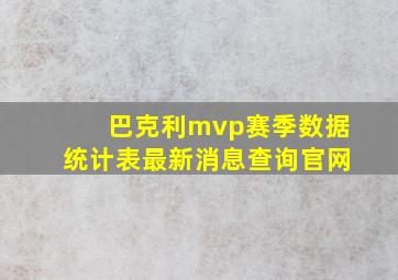 巴克利mvp赛季数据统计表最新消息查询官网