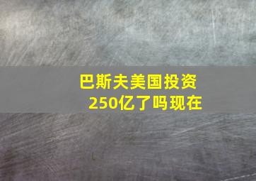 巴斯夫美国投资250亿了吗现在