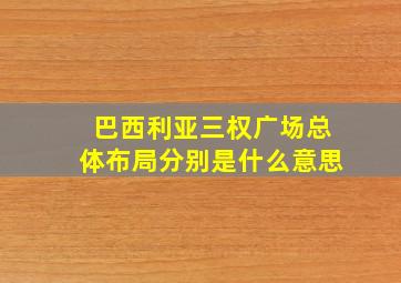 巴西利亚三权广场总体布局分别是什么意思