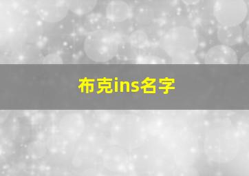 布克ins名字