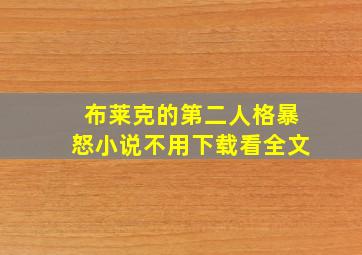 布莱克的第二人格暴怒小说不用下载看全文