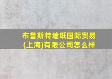 布鲁斯特墙纸国际贸易(上海)有限公司怎么样