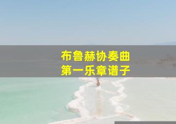 布鲁赫协奏曲第一乐章谱子