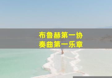 布鲁赫第一协奏曲第一乐章