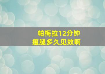 帕梅拉12分钟瘦腿多久见效啊