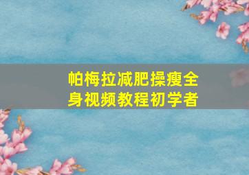 帕梅拉减肥操瘦全身视频教程初学者