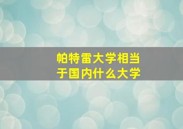 帕特雷大学相当于国内什么大学