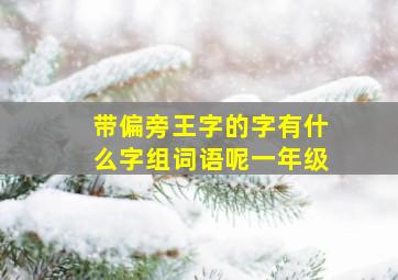 带偏旁王字的字有什么字组词语呢一年级