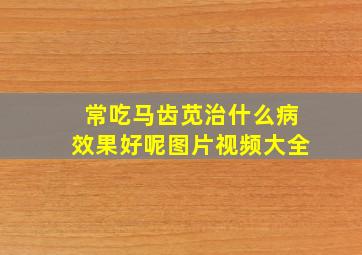 常吃马齿苋治什么病效果好呢图片视频大全