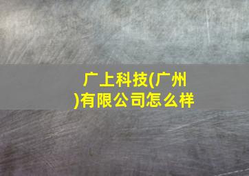 广上科技(广州)有限公司怎么样