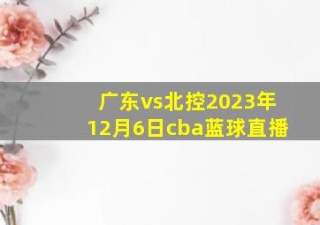 广东vs北控2023年12月6日cba蓝球直播