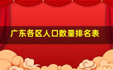 广东各区人口数量排名表